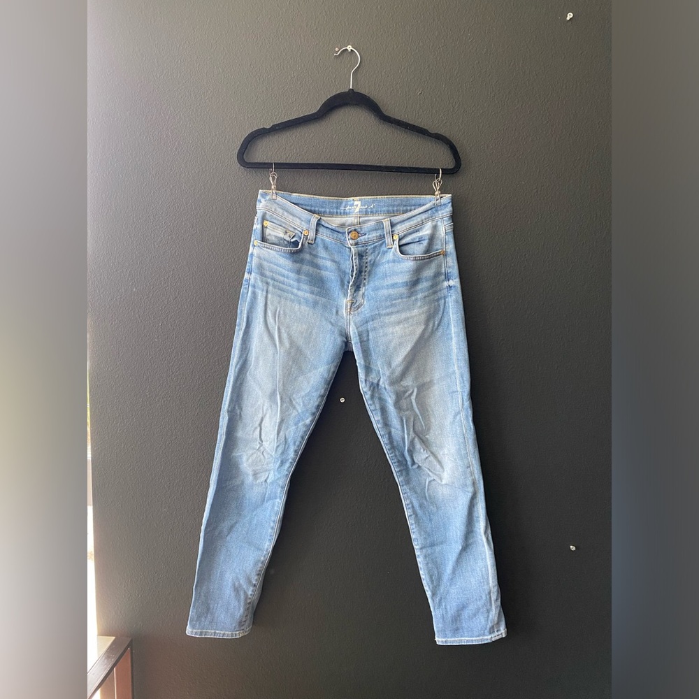 7 For All Mankind Light Wash Low Rise Jeans